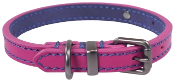 Image of Joules Pink Leather Dog Collar - Large