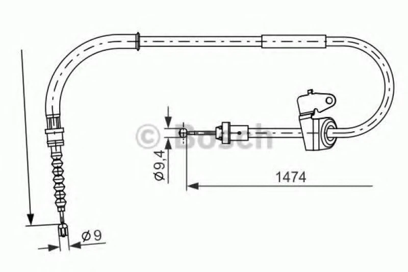 Image of Handbrake cable Bosch 1 987 482 229