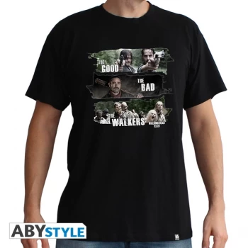 Image of The Walking Dead - Good,Bad,Walkers Mens Large T-Shirt - Black