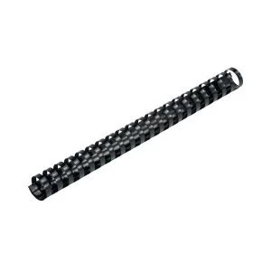 Image of 5 Star Office Binding Combs Plastic 21 Ring 225 Sheets A4 25mm Black Pack 50