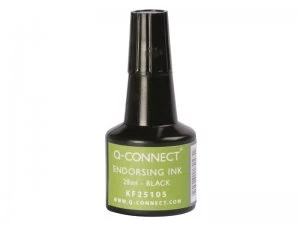 Image of Q-Connect Black Endorsing Ink 28ml (Pack of 10)