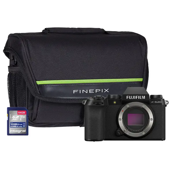 Image of Fujifilm X-S20 Mirrorless Digital Camera - Black (Camera + 64GB SD Card + Case)