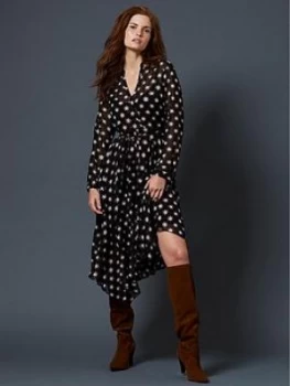 Image of Mint Velvet Mint Velvet Luna Star Print Trapeze Shirt Midi Dress