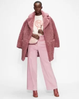 Image of Faux Fur Cocoon Coat