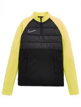 Image of Nike Childrens Youth Academy Winter Warrior Padded Drill Top - Black Yellow