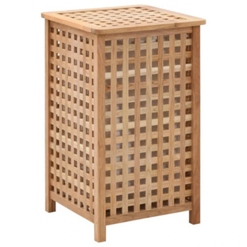 Image of vidaXL Laundry Bin 39X39X65cm Solid Walnut Wood, Brown 247603
