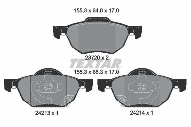 Image of Brake pad set TEXTAR 2372001