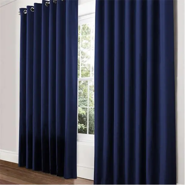 Image of Other Diamond Blackout Ring Top Curtains - Blue One Size