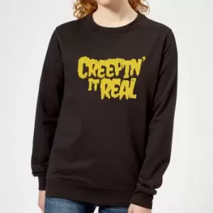 Image of Creepin it Real Womens Sweatshirt - Black - L - Black