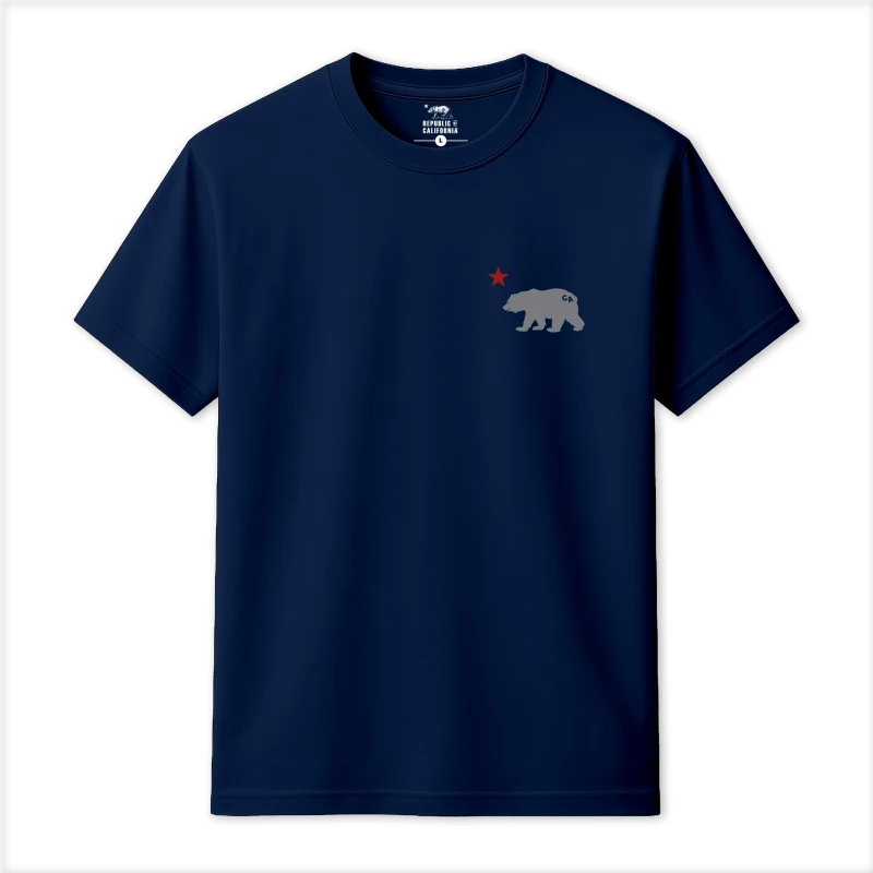 Image of Republic of California Mens Cali Bear T-Shirt in Navy Size: Small Navy Male S