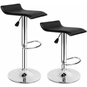 image of 2 bar stools Lars made of artificial leather - breakfast bar stools, kitchen stools, kitchen bar stools - black