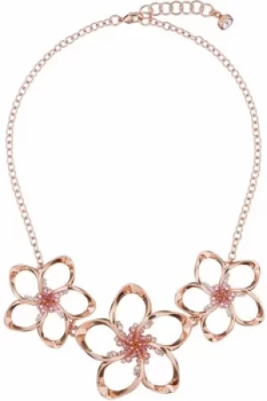 image of Ted Baker Ladies Rose Gold Plated Crystal Blossom Necklace TBJ1421-24-34