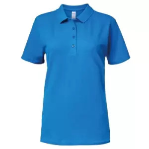 image of Gildan Softstyle Womens/Ladies Short Sleeve Double Pique Polo Shirt (L) (Sapphire)