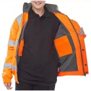 Image of Beeswift High Visibility Fleece Lined Bomber Jacket Orange 5XL