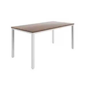 Image of Fraction Infinity 160 X 80 Meeting Table - Dark Walnut With White Legs