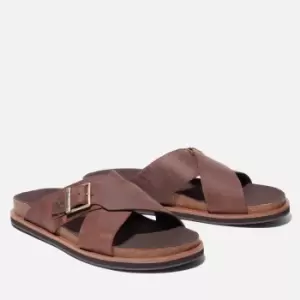 Image of Timberland Mens Amalfi Vibes Leather Sandals - Dark Brown - UK 11.5