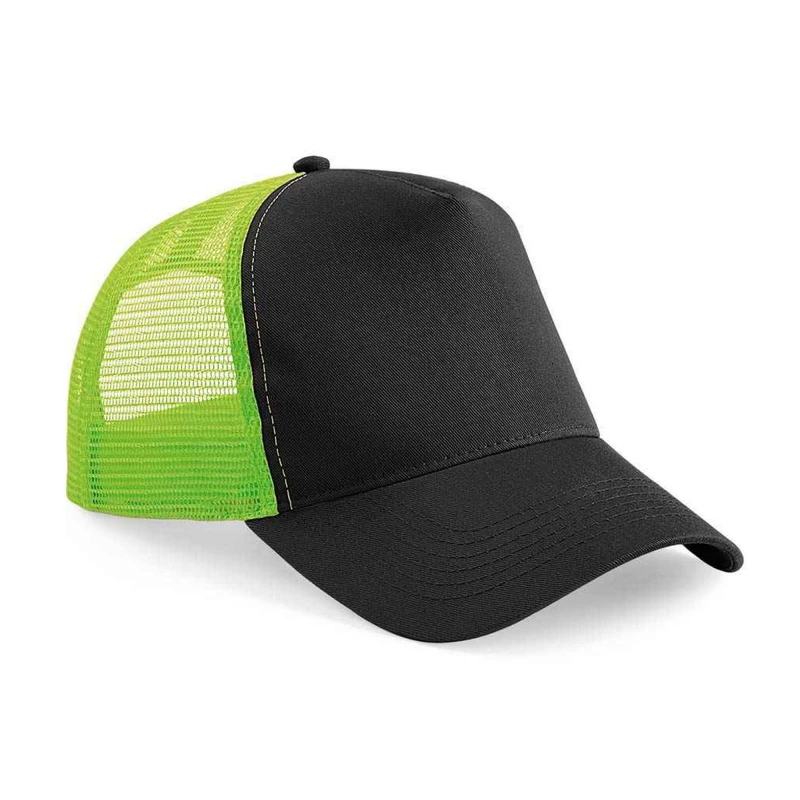 Image of Beechfield Beechfield Men Snapback Trucker Cap in Lime Lime One Size Male 5063527835673