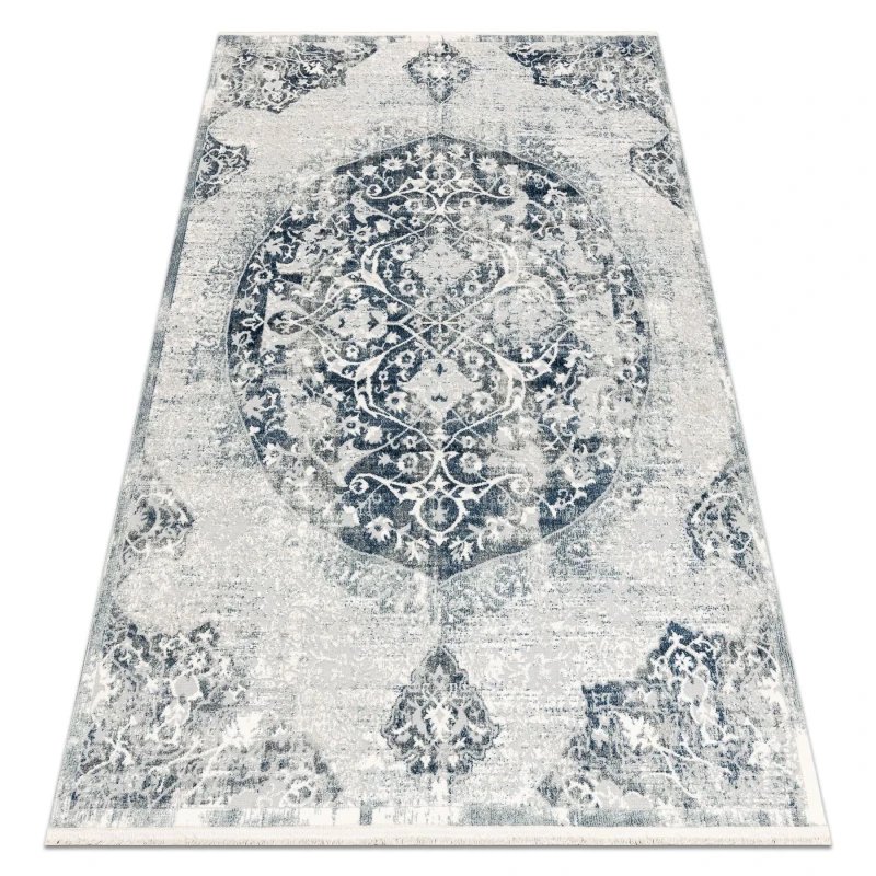 Image of RugsX Distin 0820A Navy Blue / Blue / White Modern Carpet - Ornament, Vintag 120X170 Cm