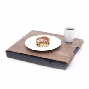 image of Bosign Laptray Large Antislip Walnut Wood Tray With Salt & Pepper Cushion