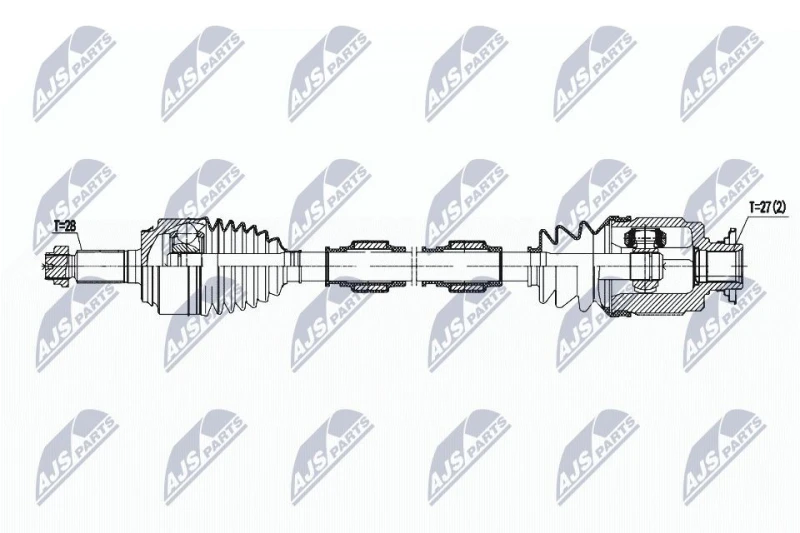 Image of NTY NPW-HD-075 Drive shaft Front Axle Left Drive Shaft (13)