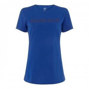 Image of Calvin Klein Performance Calvin Short Sleeve Logo Top - MAZARINE Blue
