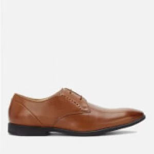 Image of Clarks Mens Bampton Lace Leather Derby Shoes - Tan - UK 10