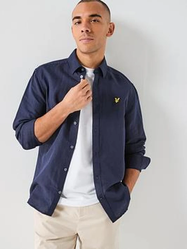 Image of Lyle & Scott Long sleeve shirt Lyle & Scott Bleu Male S