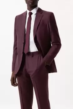 image of Slim Fit Burgundy Micro Texture Suit Jacket