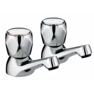 image of Value Club Basin Taps with Metal Heads - Chrome Plated - Bristan