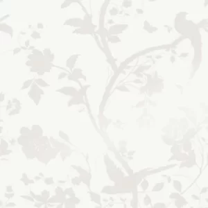 Image of Laura Ashley Oriental Garden Pearlescent White Wallpaper