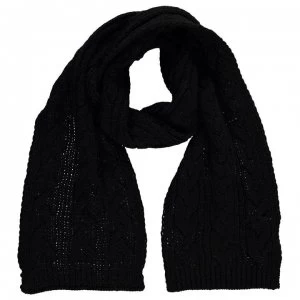Image of French Connection Connection Cable Knit Scarf One Size - Black
