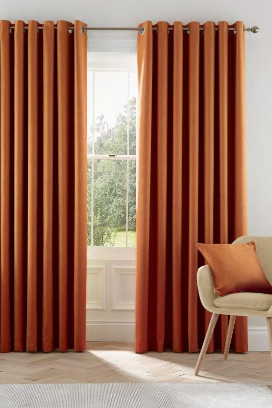 Image of Helena Springfield Helena Springfield 'Eden' Woven Lined Curtains in Copper Size: 167cm width x 228cm drop Copper 167cm width x 228cm drop Unisex 50