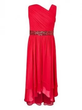 image of Monsoon Girls Abigail One Shoulder Prom Dress - Red, Size 15 Years, Women