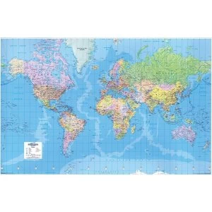 image of Map Marketing World Map 3D Effect Giant Unframed - Scale 312 Miles/1 inch