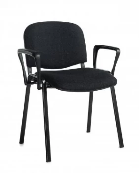 Image of Taurus Meeting Room Stackable Room With Black Frame and Fixed Arms -