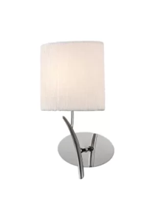 Image of Eve Wall Lamp Switched 1 Light E27, Polished Chrome with White Oval Shade