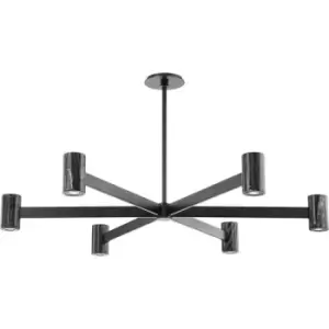 image of Hudson Valley Predock 6 Light Chandelier Black Brass