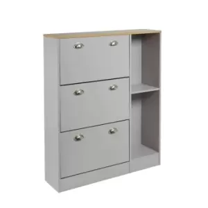 Image of Lloyd Pascal Linwood Shoe Cabinet - Grey & Oak