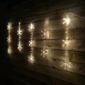 image of 1.5m Static Snowflake LED Christmas Pin Wire Curtain Lights Decoration