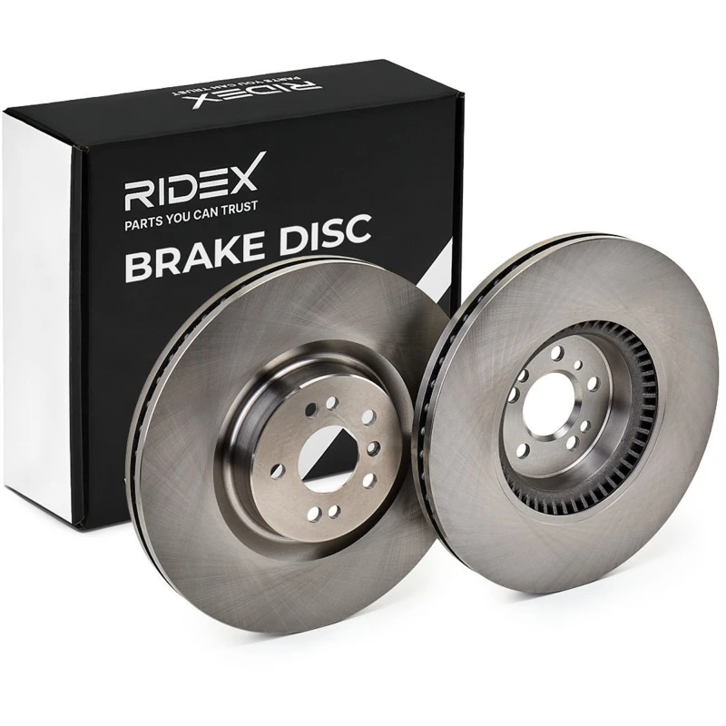 Image of RIDEX 82B1156 Brake disc Front Axle, Vented, Cast Iron, Uncoated, Untreated, without bolts/screws Cast Iron Brake Disc (82)