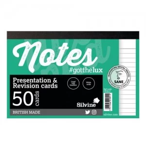 image of Silvine Revision Presentation And Note Cards White PK50