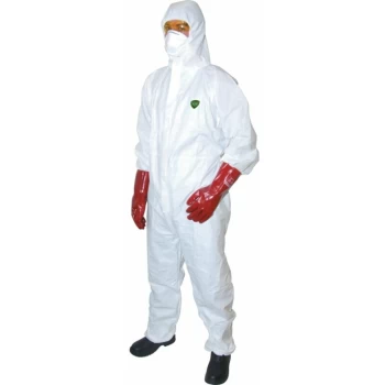 Image of Guard Master + Disp' Hooded Coverall White (2XL) - Tuffsafe