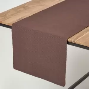 Image of Cotton Plain Chocolate Table Runner - Chocolate - Homescapes