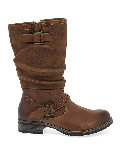 Image of Rieker Estella Standard Fit Calf Boots NUT Female 6 1/2 EJ04605