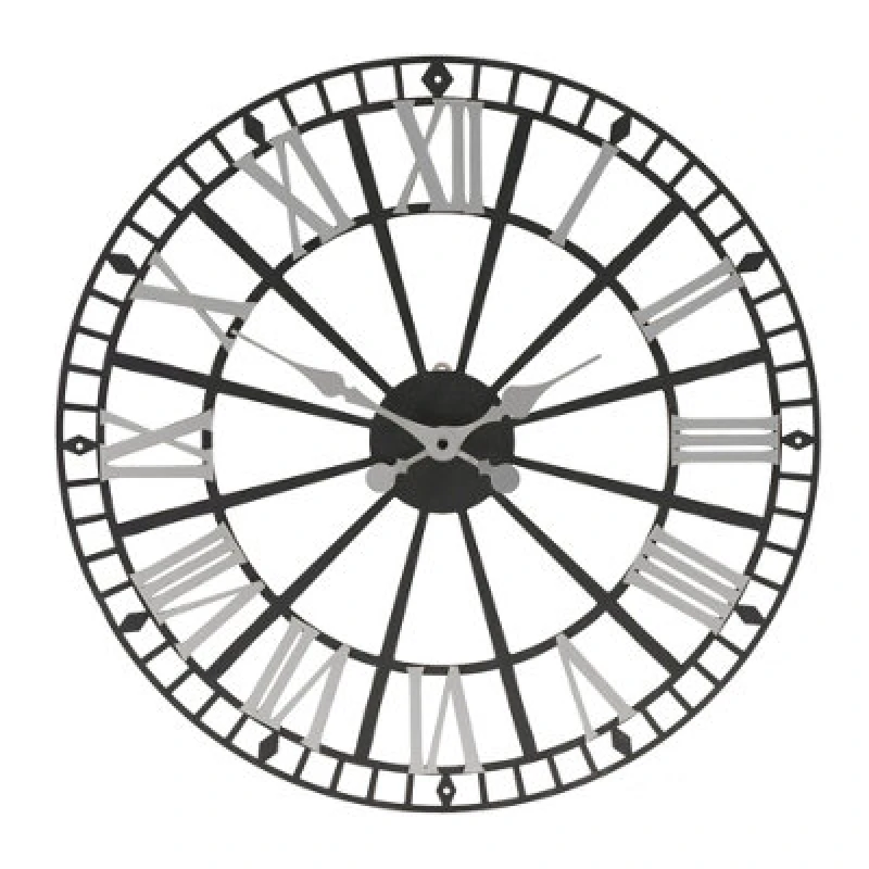 Image of Widdop Hometime Retro Metal Skeleton Wall Clock 49cm