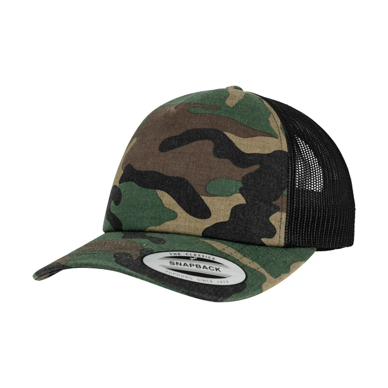 Image of Flexfit Womens Camo Trucker Cap in Green Green Female One Size