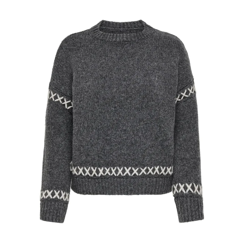 Image of Only Womens round neck sweater Only Amanda Gris Female S