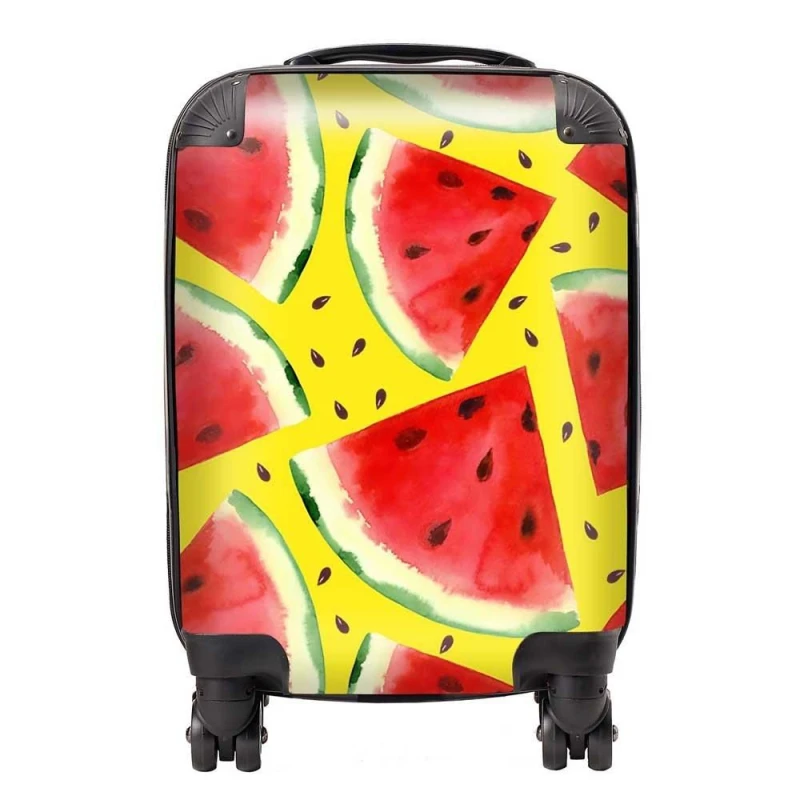 Image of Warren Reed - Designer Watermelon Pattern Suitcase in Red Size: Large Red Unisex Large