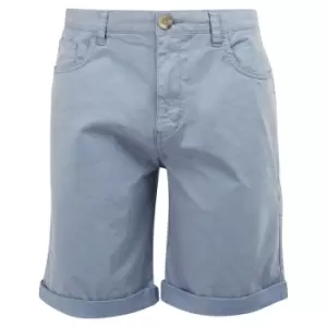 Image of Barbour Mens Overdyed Twill Shorts Washed Blue 38