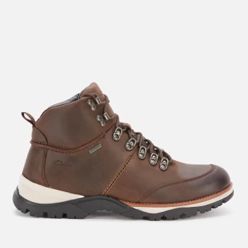 Image of Clarks Mens Topton Pine Goretex Hiking Style Boots - Dark Brown - UK 11